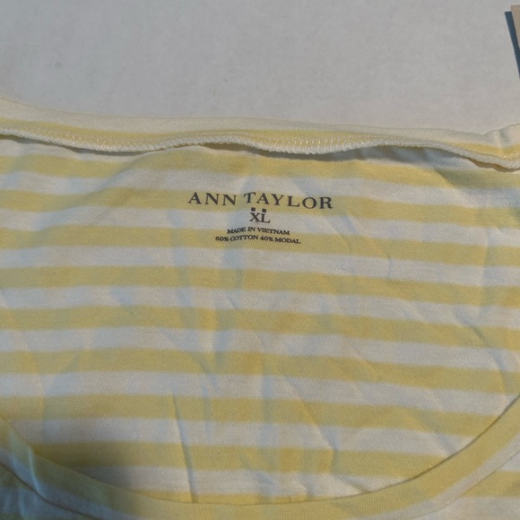 Ann Taylor women’s White/Yellow Stripes NWT XL - Picture 4 of 4